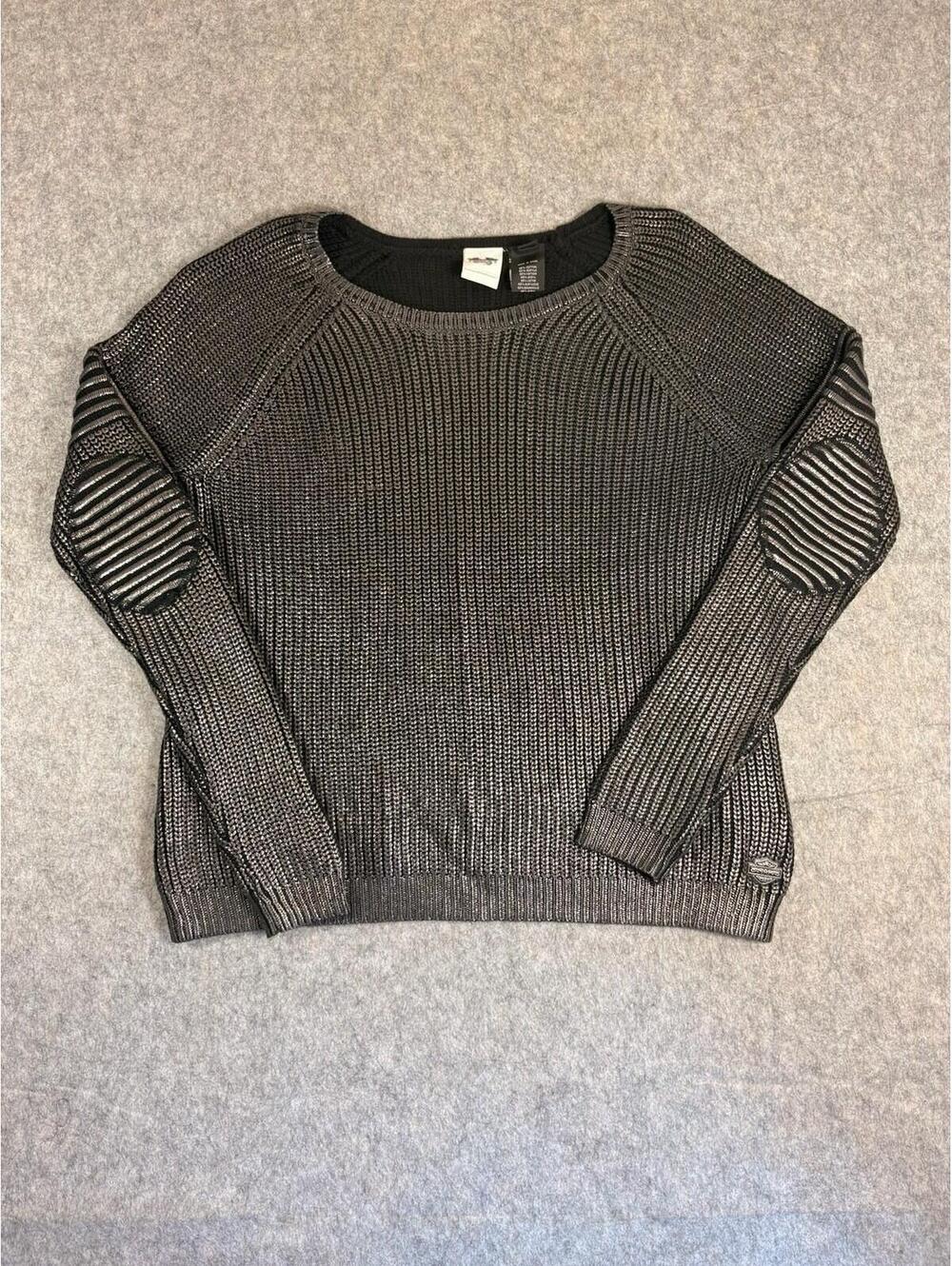 Harley-Davidson Women's Metallic Coated Rib Sweater Size 2XL